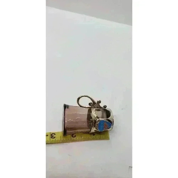 Vintage California Souvenir Shot Glasses Silver Handled Holders Set Of 4 1950s - Picture 14 of 14